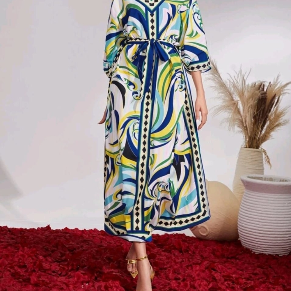 Colorful Abstract Patterned Dress - Picture 2 of 6